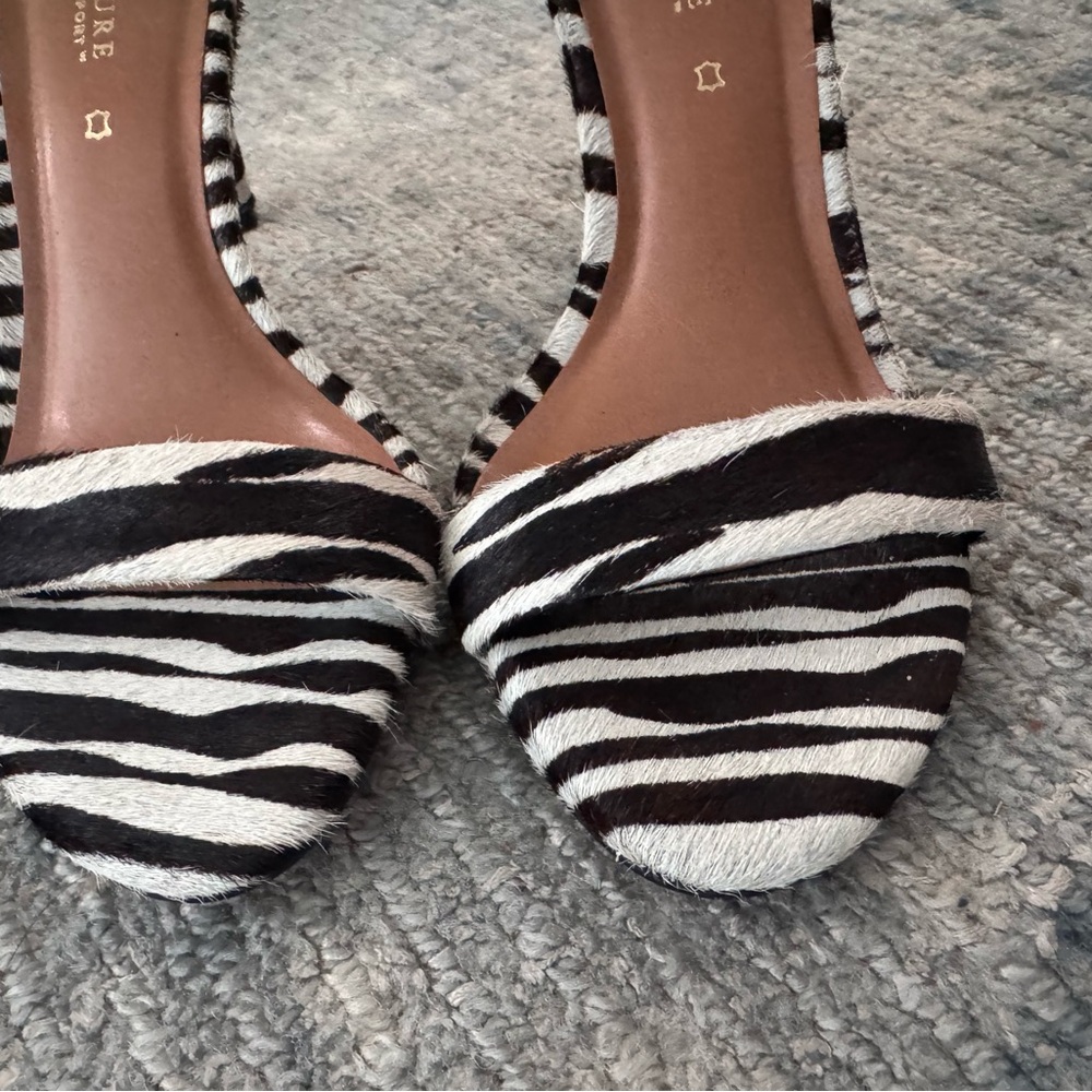 Next Black and White Zebra Print Sandals - Picture 3 of 10